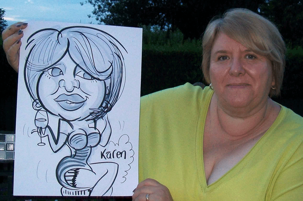 summer drinks party caricaturist